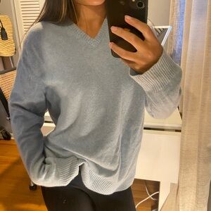 Cashmere Martin + Osa Soft Blue V-Neck Sweater